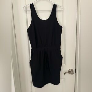 All in Motion Black Mini Dress Athletic Drawstring Waist Pockets